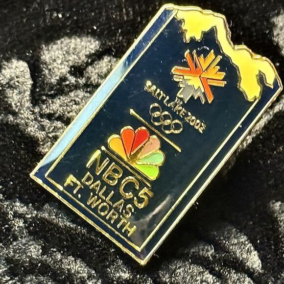 Salt Lake City NBC Olympic Games Media Sponsor Pin 2002 NBC4 Dallas Ft. Worth - Picture 2 of 8